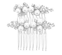 SAFIGLE 2pièces Peigne à Cheveux Pour Mariée Avec Perles Et Fleurs Accessoires De Coiffure Pour Mariage Lot De Peignes Lateraux