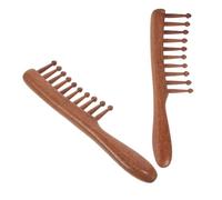 SAFIGLE 2pièces Peigne Bois à Dents Larges Et Masseurs De Chevelu Lot Pour Hommes Et Femmes Peigne Antistatique Adapté à Les Types De Cheveux
