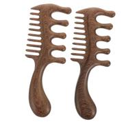 SAFIGLE 2pièces Peigne De Massage Bois Gua Sha Outil De Massage à Dents Arrondies Pour Points De Pression De Soin Du Chevelu Et Du Corps Léger Et Portable