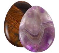 SAFIGLE 2pièces Pierre De Massage Portable Worry Stone Pour Pierre De Pouce Œil De Tigre Et Améthyste Décoratif Et Pratique Pour Bureau
