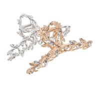 SAFIGLE 2pièces Pinces à Cheveux Strass Forme Pinces à Cheveux Métalliques avec Cristaux Accessoires pour Chignon pour Femmes Couleurs Or et Argent Couleur Aléatoire