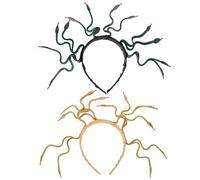 SAFIGLE 2pièces Serre-tête Serpent Méduse Coiffe Flexible Couleur Or Terreux Vert Foncé Lot de Accessoire de Cosplay pour Femme Inspiration Égyptienne