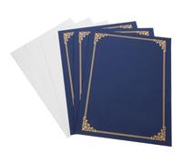 SAFIGLE 3 Ensembles Couverture de Certificat, Titulaire de Diplôme en Papier, Format Dossier, Bleu Marine, Design Classique et Simple, pour Certificats, Diplômes, Lettres de Nomination