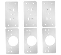 SAFIGLE 3 ensembles Kit de Réparation de Charnières Acier Inoxydable Plaques Renforcées pour Portes Armoires et Meubles Support avec Ovales pour Fixation et Renforcement des Charnières