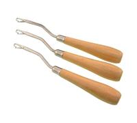 SAFIGLE 3 Pièces Crochet à Extension de Cheveux Manche en Bois Naturel, Confortable et Solide, pour Tissage et Tresses, Usage Professionnel ou DIY