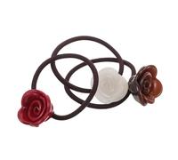 SAFIGLE 3 Pièces Hair Ties With Rose Design High Elasticity Elastic Ponytail Holders For Women No Damage Stretchy Hair Ropes Decorative Hairstyle Accessories