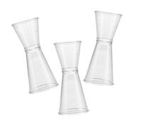 SAFIGLE 3 pièces Lot de Tasses Mesureuses Plastique Double Face Transparentes Doseur Réutilisable pour Cocktail et Bar Accessoire Précis pour Barman et Préparation de Réutilisable
