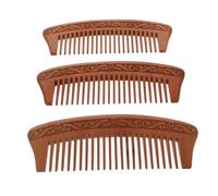 SAFIGLE 3 Pièces peigne en bois brosse à cheveux hommes démêler produit poil anti peignes à cheveux femmes peignes portables peignes sculpturaux peignes en bois de pêcher acajou Brun