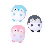 SAFIGLE 3 pièces Pochette Peluche Pingouin Lot de Sac de Rangement Monnaie et Câbles Porte-Monnaie Doux et Pratique pour Cartes Clés et Petits Objets