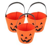SAFIGLE 3 pièces Sacs Bonbons Halloween Feutre Réutilisables Seaux Citrouille Légers Portables pour Garçon Fille Sacs Friandises Décoratifs Fête