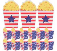 SAFIGLE 30 pièces Boîtes à Popcorn Papier pour Fête Juillet Contenants Popcorn et Frites Couleurs Vives Emballage Résistant et Pratique pour Soirées Cinéma et Événements Patriotiques