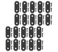 SAFIGLE 30 Pièces Équerre Plate Droite Noir en Acier Inoxydable avec Vis | Renfort de Joints Faibles, pour Étagères Lourdes, Mobilier et Charpentes, Finition Lisse