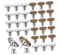 SAFIGLE 30 pièces Lot de Pinces Boutons Jeans Ajustables Sans Couture Serrage Instantané Clips de Resserrement Réutilisables pour Pantalons et Vestes Boutons Métalliques Argentés et