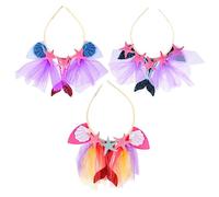 SAFIGLE 3pièces Bandeaux Sirène Paillettes Pour Garçon Fille Accessoire Cheveux Thématique Plage Serre-tête Étoile De Mer Coloré Pour Fêtes Et Anniversaires