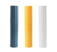 SAFIGLE 3pièces Boîte De Rangement pour Brosse à Dents Légère Et Gobelet De Bain Simple Et Fonctionnel Porte-Brosse Pratique pour Voyage Et Salle De Bain Blanc Jaune Bleu