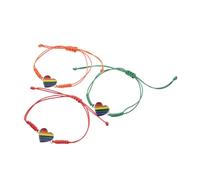 SAFIGLE 3pièces Bracelet Amoureux Unisexe Cœur Arc-ciel Lgbtq Ajustable Bracelet Tressé De Main Pour Décoration De Bijoux Pour Hommes Et Femmes