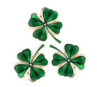 SAFIGLE 3pièces Broches Trèfle à Quatre Métal Émaillé Set Pour Femme Et Fille Accessoire De Mode Pour Saint-patrick Et Occasions Formelles