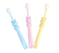 SAFIGLE 3pièces Brosses à Dents Pour Garçon Fille Forme De Cartoon Lapin Brosse à Dents Manuelle Douce Pour Bébés Développe De Bonnes Habitudes Hygiène Bucco-