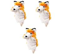 SAFIGLE 3pièces Marionnette à Main Adorable Peluche pour Garçon Fille Jouet Interactif Forme De Renard pour Raconter des Histoires Amusantes Et Éducatives Convient Aux Adultes Et Aux