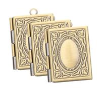 SAFIGLE 3pièces Pendentif Locket Vintage Cadre Photo Ouvrable Collier Charmant Pour Filles Accessoire Souvenir Bijoux De Mémoires Forme