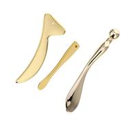 SAFIGLE 3pièces Spatule à Crème Et Applicateur Pour Yeux Lot De Gua Sha Dorés Pour Visage Et Automassage