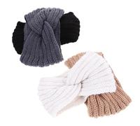 SAFIGLE 4 pièces Bandeaux Cheveux Tricotés Croisés pour Femmes et Filles Accessoires Hiver Respirants et Confortables Protège-oreilles Polyvalent Noir Beige Gris
