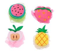 SAFIGLE 4 Pièces Boule De Bain Fruitée Exfoliante Boule De Bain Dessin Animé Pour Garçon Fille Jolie Pour Garçon Fille Crée Une Mousse Riche Et Douce Pour Peau