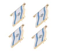 SAFIGLE 4 pièces Broche Drapeau Israël Créative Lot de Pins Épinglette pour Vêtements Accessoire Décoratif pour Fêtes et Événements Commémoratifs