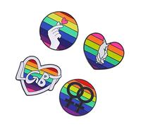 SAFIGLE 4 pièces Broches Arc Ciel Lgbt Colorées de Insignes Décoratifs Forme de Cœur pour Vêtements et Accessoires