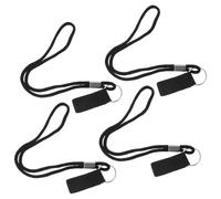 SAFIGLE 4 Pièces Dragonne pour Canne de Marche, Noire, Polyester | Attache à Dégagement Rapide, Prise Confortable, pour Aidants et Seniors, Marche de Rééducation et Voyage