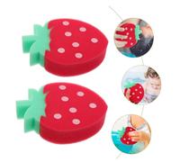 SAFIGLE 4 pièces Éponge de Bain Forme de Fraise Lot de Éponges Amusantes pour Garçon Fille Jouets de Bain Doux et Exfoliants Stimule Intérêt pour Eau et Plus Agréable pour et Filles