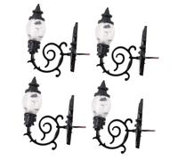 SAFIGLE 4 pièces Miniature Luminous Wall Lamps for Mini Houses Warm Light Simulation Wall Lamp for Landscape Table Decoration and Model Display