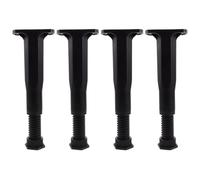 SAFIGLE 4 Pièces Pied de Support Central du Lit Réglable 18 à 34,5 CM | Plastique Noir, Nivellement de Hauteur, pour Cadre et Sommier, Renfort Meubles Lourds, Style Rustique