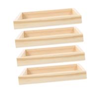 SAFIGLE 4 pièces Plateaux Bois Imbriqués pour Jouets Puzzle Plateau de Rangement Bois Solide Léger et Portable Capacité Importante pour Blocs et Petits Objets Surface Lisse