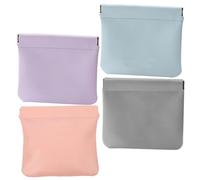 SAFIGLE 4 Pièces Trousse de Auto Fermant PU Lot de Petite Pochette Portable pour Voyage et Rangement Cosmétiques Design Pratique et Compact