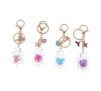 SAFIGLE 4 Pièces Turtle Keychain Set With Luminous Sequins Cute Tortoise Pendant Charms For Bags Keys Travel And Everyday Use