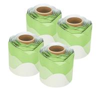 SAFIGLE 4 Rouleaux Bordures de Tableau D'affichage Vertes Autocollantes en Papier Couché, 4 Rouleaux Polyvalents et Découpables pour Décoration Murale et Salle de Classe