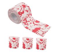 SAFIGLE 4 Rouleaux Halloween Bloody Toilet Paper For Bathroom Soft Absorbent Tissue With Spooky Handprint Design For Party Decoration And Daily Use