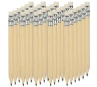 SAFIGLE 40 Pièces Crayon à Écrire Court de Golf 10cm en Bois Beige Gomme | Bureau et Esquisse, Format Portable, Lot, Écriture Fluide, pour Enseignants et Artistes