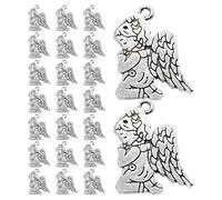 SAFIGLE 40 Pièces Pendentif Breloque Ailes D'ange en Alliage 23x17mm pour Création de Bijoux, Résistant à L'usure Ternissement, pour Bijoux Faits Main et Usage Quotidien
