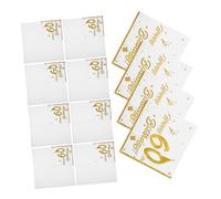 SAFIGLE 40 Pièces Serviette d'anniversaire cousue d'or serviettes en papier joyeux anniversaire fournitures de fête joyeux anniversaire Napkins de graduations blanche