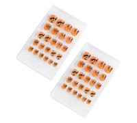 SAFIGLE 44 Faux Ongles Orange Motif Toile D’Araignée Halloween Kit Manucure Nail Art 44 Pièces en ABS Solide Décoration Ongles Soirée à Thème et Usage Personnel