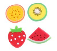 SAFIGLE 4pièces Boule De Bain Éponge Pour Corps Lot De Forme De Fruits Appliquez Gel Douche Ou Savon Nettoyage Complet Sans Agresser Peau Design Adorable Garçon Fille Format Portable