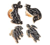 SAFIGLE 4pièces Broches Animaux Alliage Décorations Pour Vêtements Éléments De Fête Lapin Renard Tortue