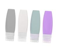 SAFIGLE 4pièces Flacons Pliables Rechargeables pour Lotion et Shampoing de Sac à Shampoing Vides pour Voyages