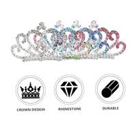 SAFIGLE 4pièces Lot De Peignes Couronne Ornés Strass Accessoires Coiffure Garçon Fille Couleurs Argent Blanc Rose Bleu