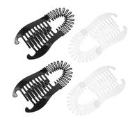 SAFIGLE 4pièces Lot de Pinces à Cheveux Banane Flexibles Élastiques avec Peignes Latéraux Barrettes pour Cheveux Épais Accessoires pour Femmes
