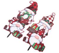 SAFIGLE 4pièces Lot de Piquets Décoratifs pour Extérieur Décorations de Noël pour Jardin Panneaux de Fête et Nains de Jardin pour Terrasse