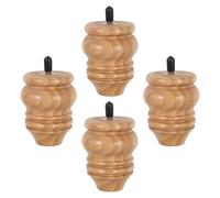 SAFIGLE 4pièces Meubles Bois Hévéa Forme de Gourd de Remplacement pour Canapé Table Fauteuil Lit Hauteur Kit avec Accessoires pour Salon et Chambre