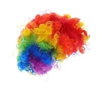 SAFIGLE 4pièces Perruque de Clown Afro Bouclée Style Années pour Déguisement Halloween et Carnaval Légère et Facile à Porter